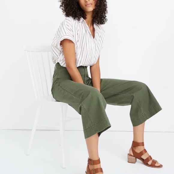 Madewell Emmett Wide-Leg Crop Pants - Picture 1 of 11